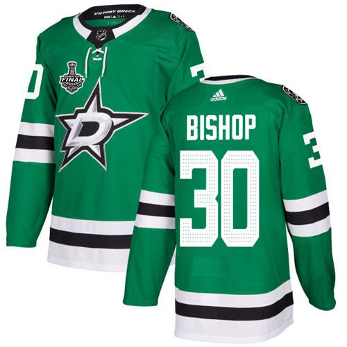 Adidas Men Dallas Stars #30 Ben Bishop Green Home Authentic 2020 Stanley Cup Final Stitched NHL Jersey->dallas stars->NHL Jersey